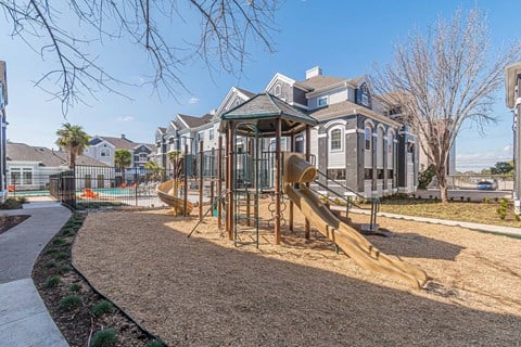 commons playground with slides at Capitol Crossing, Austin Texas