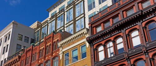 A photo of apartment buildings in Washington, D.C., the #1 city for renter engagement in the first quarter of 2025.